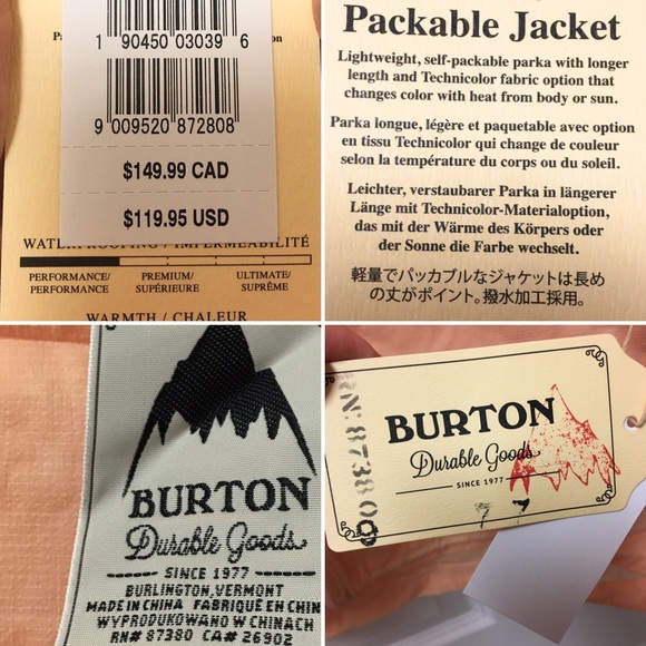Pretty NWT Burton packable wind/rain jacket! - Picture 12 of 12